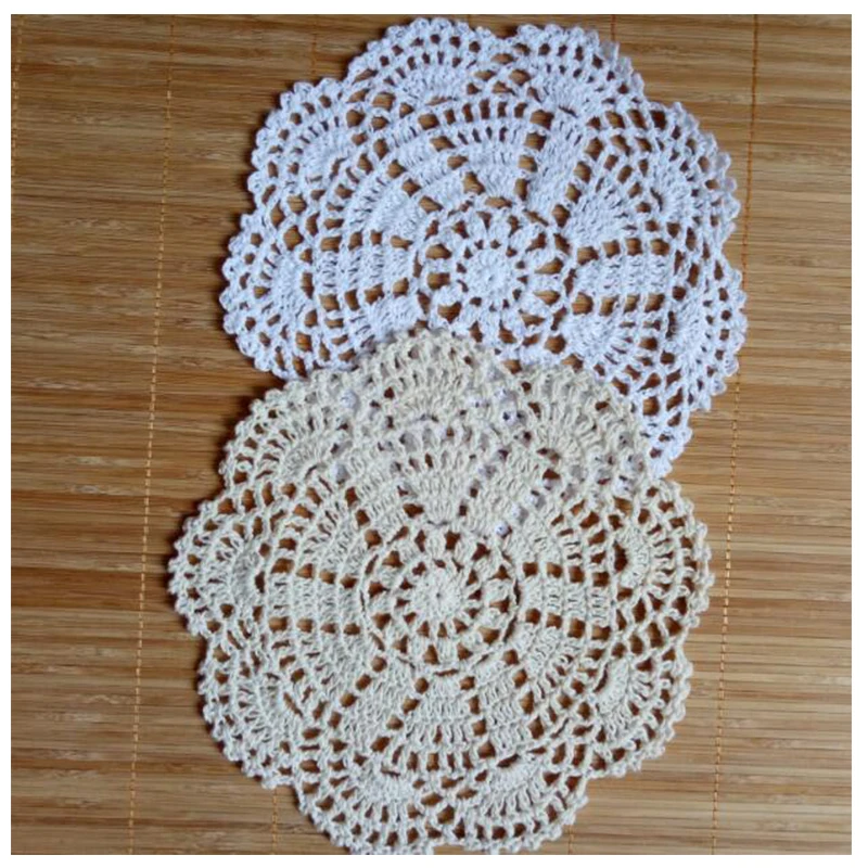 

Modern Cotton Lace Table Place Mat Crochet Coffee Placemat Pad Christmas Glass Drink Coaster Cup Mug Tea Dining Doily Kitchen