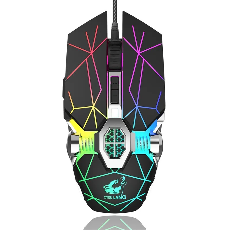 Mechanical Mouse Colorful Luminous USB Wired Computer E-sports Macro Programming Game Operation Stable Office Laptop | Компьютеры и