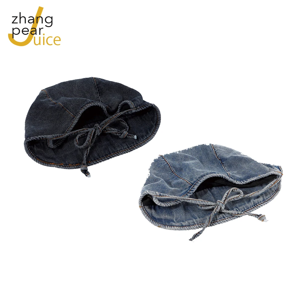 

Men New Solid Denim Retro Hat Outdoor Travel Hat Men Windproof Hat Foldable Washed Denim Hat