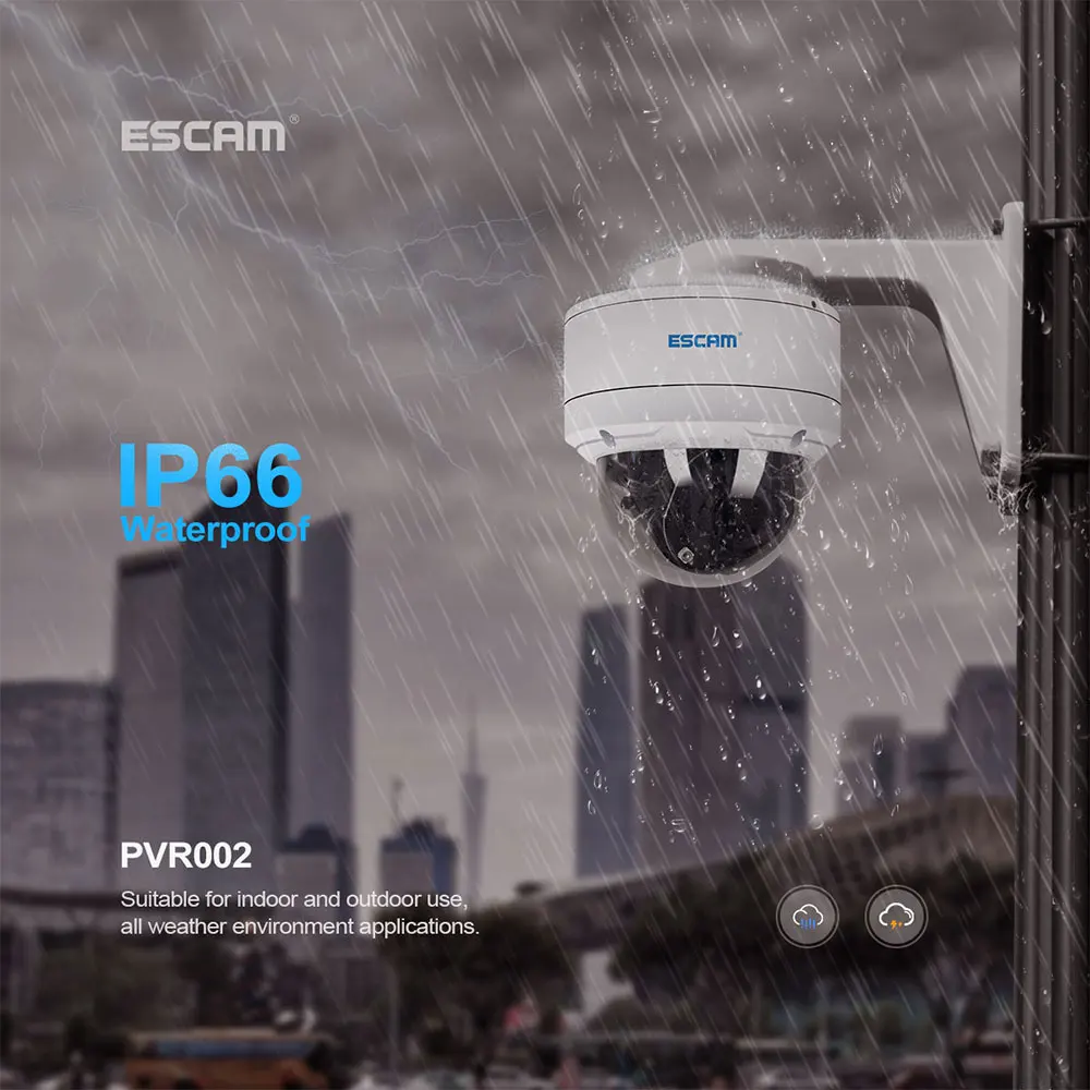 ESCAM PVR002 2MP HD 1080P IP PTZ купольная камера 4X Zoom 2 8 12 мм объектив водостойкий ночное