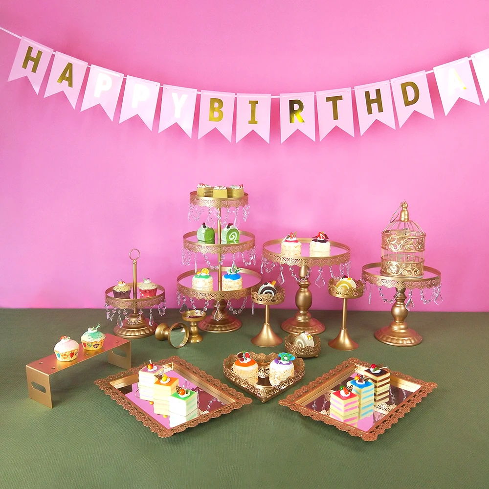 Tobs 1 piece Crystals Cake Stand Decorating Supplies Cupcake Tower Wedding Plates Set Metal Round Party Display | Дом и сад