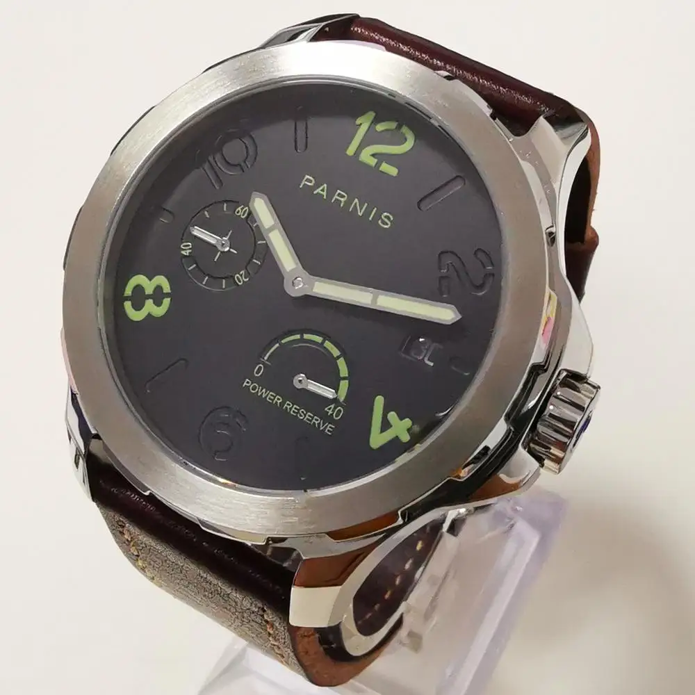 Parnis 44 мм стальной чехол сапфировое стекло светящийся циферблат запасная