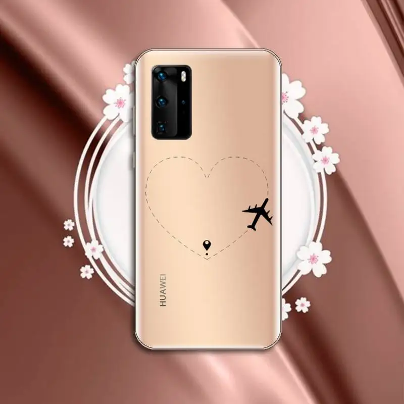 

World map simple line pattern luxury protective Phone Case funda Transparent for Huawei P honor 8 10i 20 30 40 smart 2019