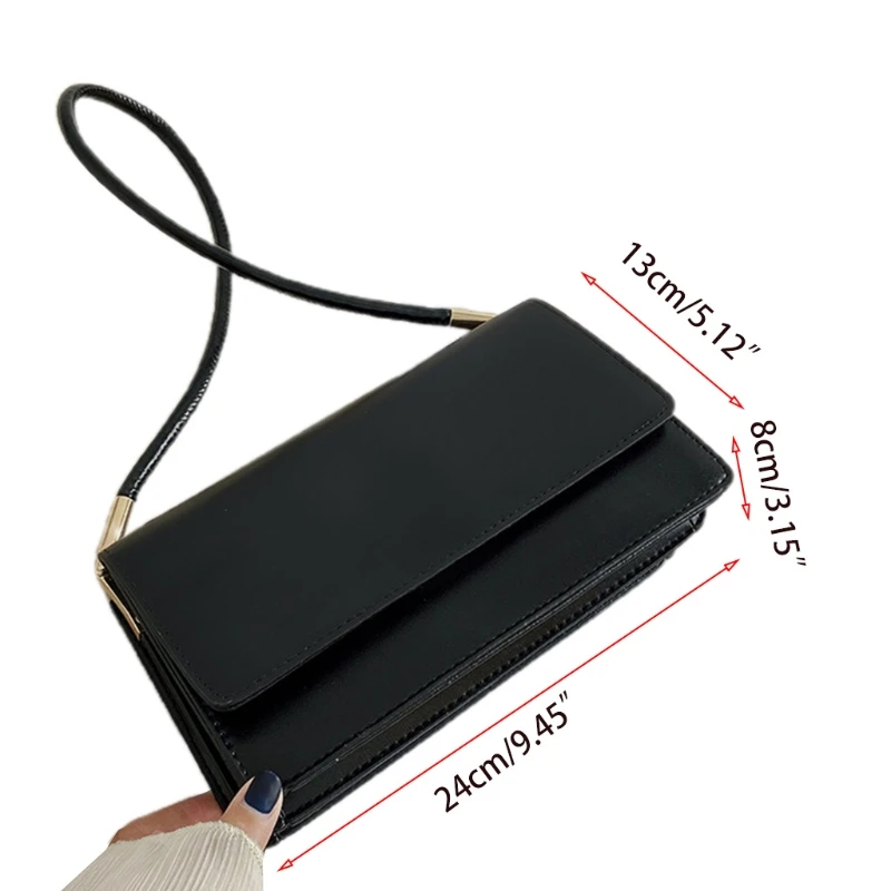 

Fashion Women Handbag Trendy PU Leather Shoulder Bag Solid Color Clutch Tote Flap Armpit Bag Retro Underarm Bags
