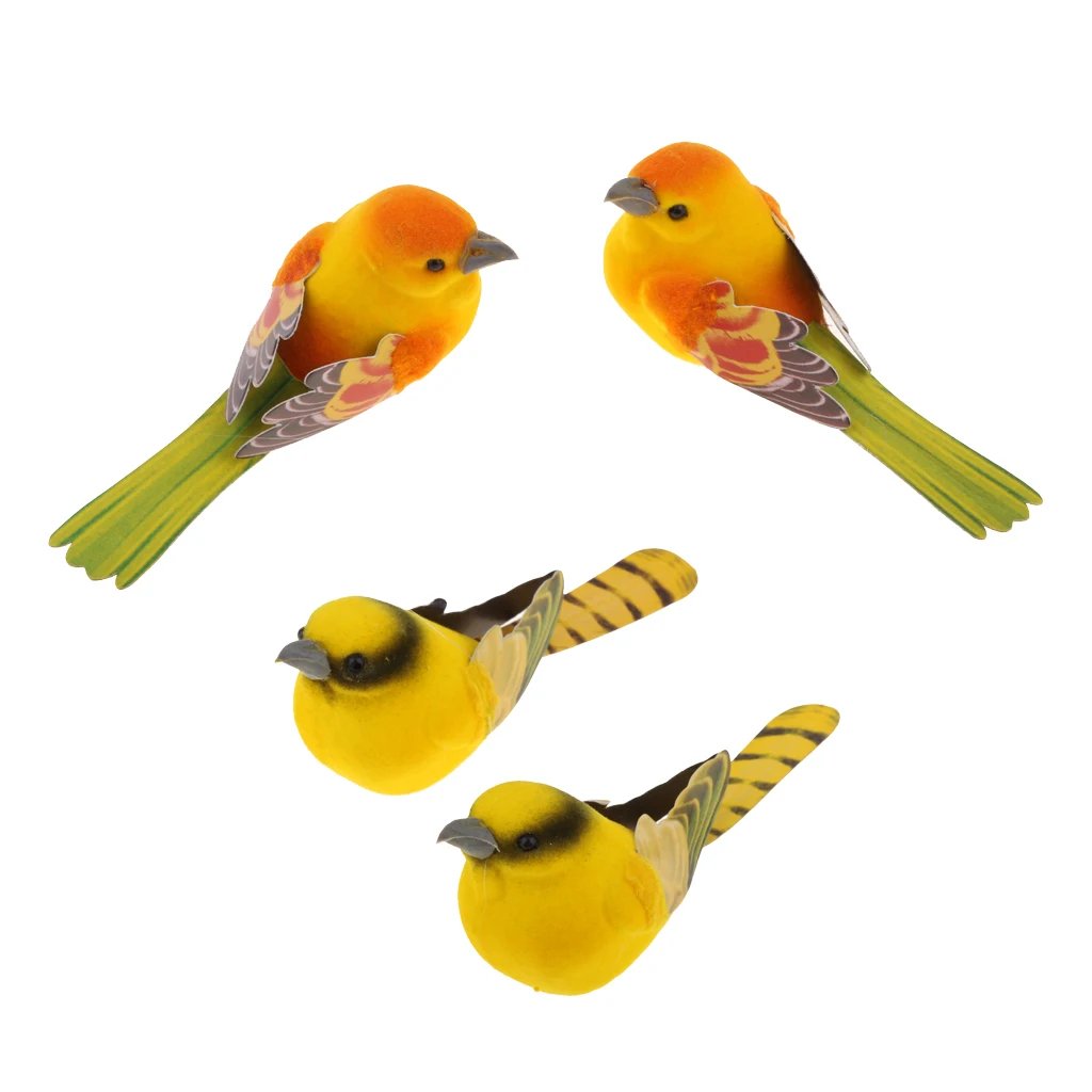 Искусственные маленькие птицы животные реалистичные украшения для сада и дома 4