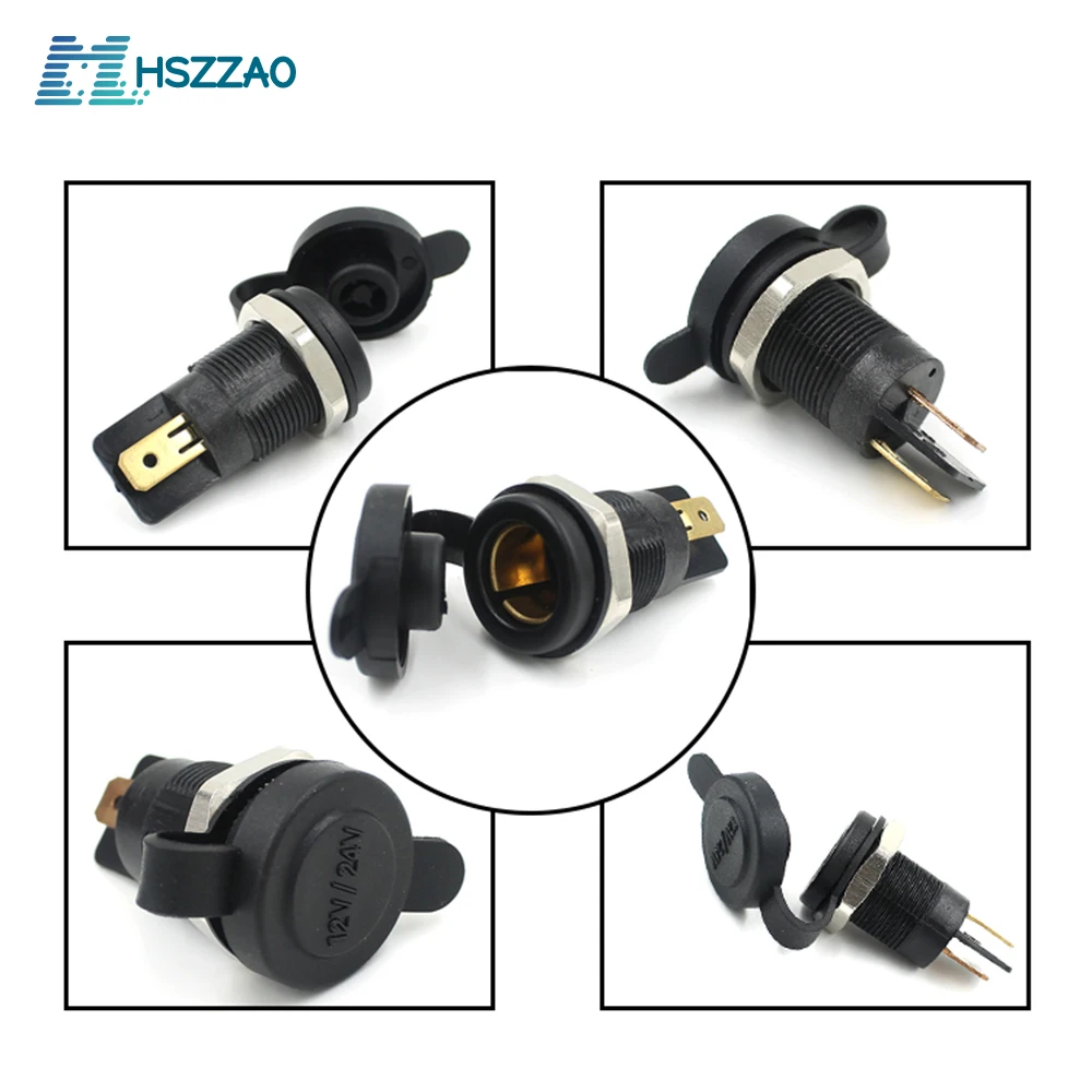 12 V-24 V европейскими нормами прикуриватель для мотоциклов Мощность Разъем гнездо для автомобильного прикуривателя мать сиденье для машин и мотоциклов