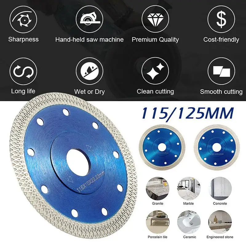 Алмазный пильный диск 105/115/125 мм для фарфоровой плитки керамики гранита мрамора