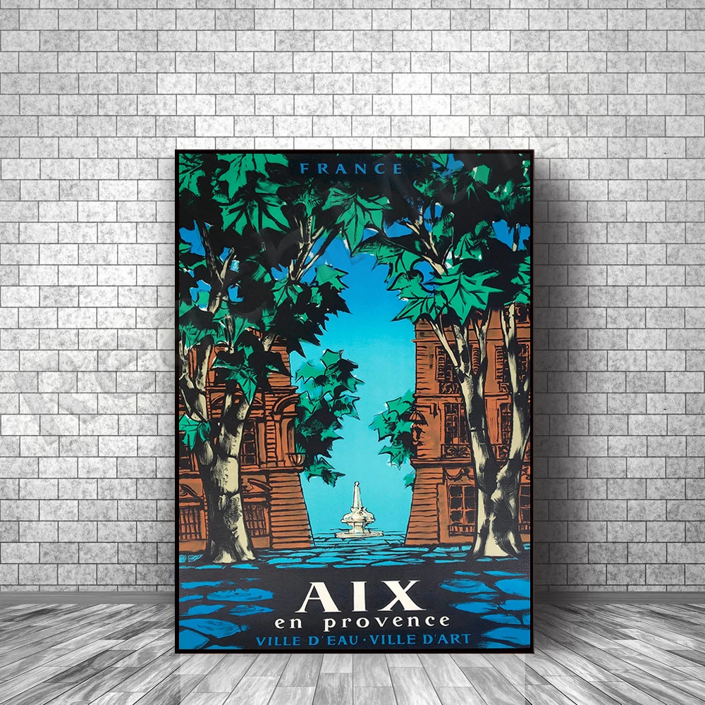 Постер для путешествий в экс-Провансе, Винтажный французский походный настенный художественный принт на холсте, печать постеров