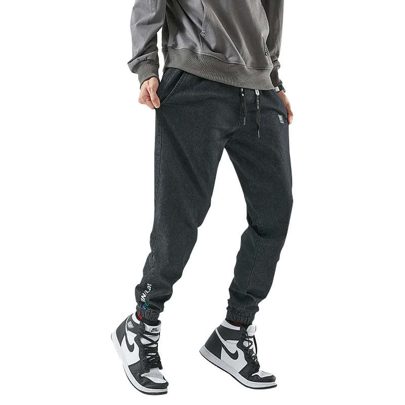 

Jeans men's loose spring men's stretch casual overalls Korean version of the trend of large size Harlan feet long pants