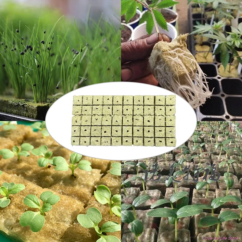 

10/50Pcs Soilless Cultivation Rockwool Sheet Block Seed Raising Soilless Block