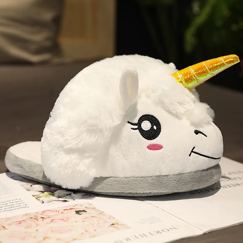 Hot Cute Plush Unicorn Toys Indoor Warm Winter Adult Stuffed Cartoon Shoes Valentine Gift for Girls Christmas Present | Игрушки и хобби
