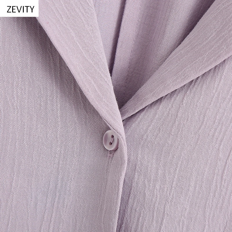 Новинка Женская однотонная фиолетовая короткая блузка с отложным воротником