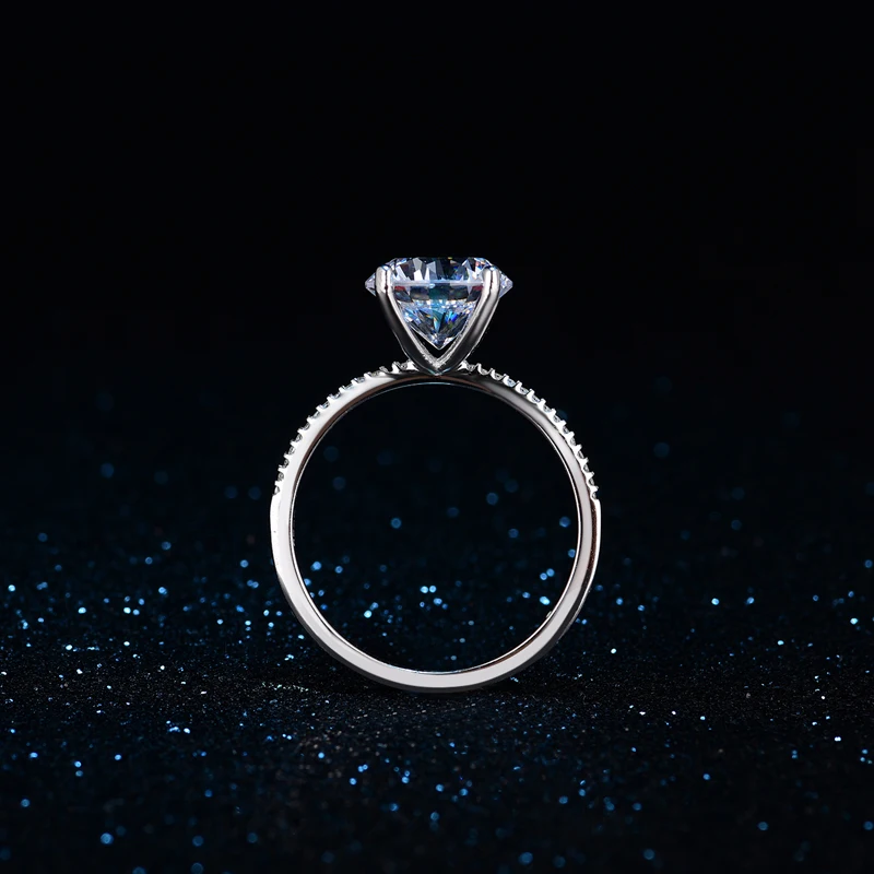 Классическое роскошное Настоящее твердое 925 пробы Серебряное кольцо 3Ct 10 сердца, стрелы, циркония, обручальные ювелирные кольца для женщин