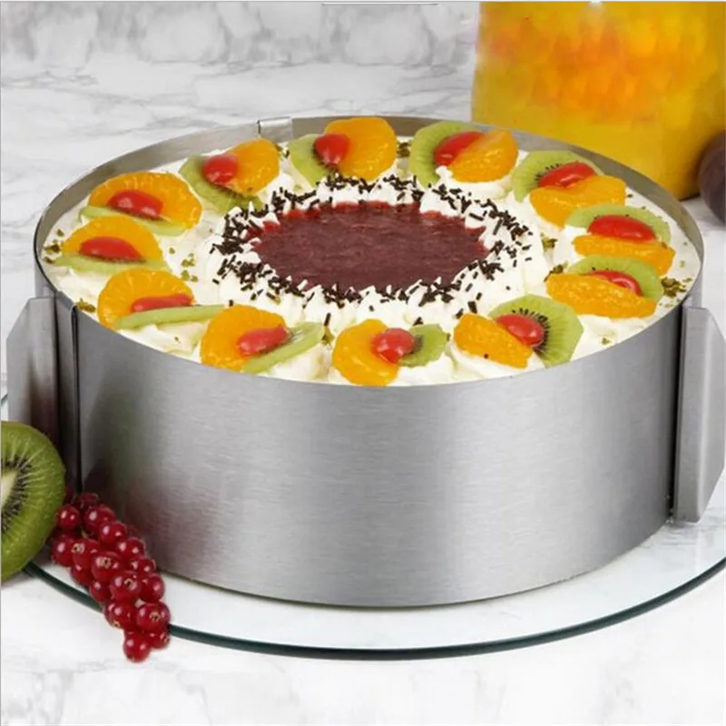 6-12 дюймов Регулируемая форма для торта из нержавеющей стали печенья помадка мусс