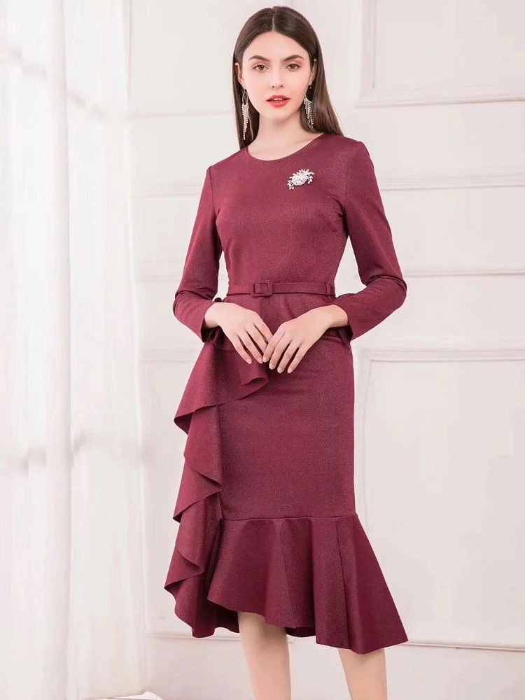 

100%Silk Long Dresses 2019 Autumn Party Evening Vestidos Women Vintage Flower Print Long Sleeve Maxi Dress Clothing Female