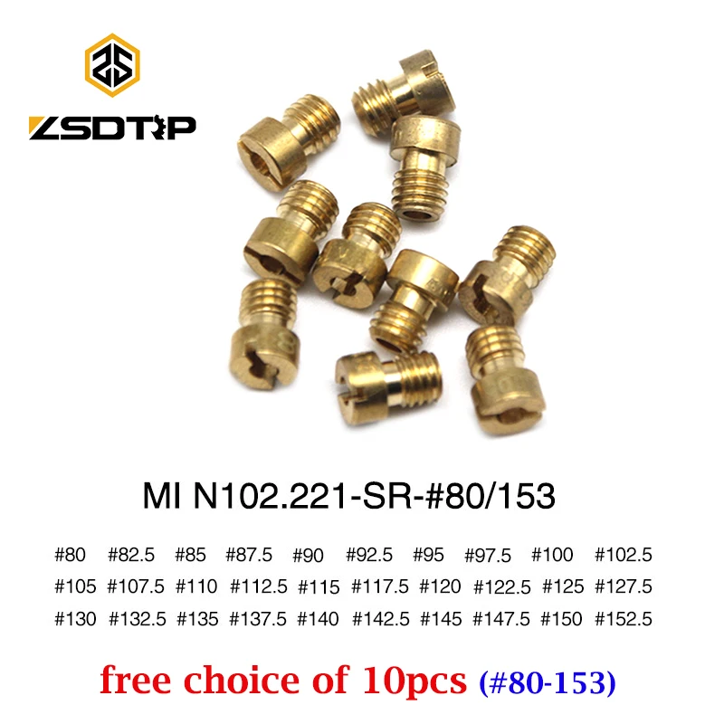 ZSDTRP 10 шт. M5 медный мотоциклетный карбюратор Основной комплект струи для N102.221