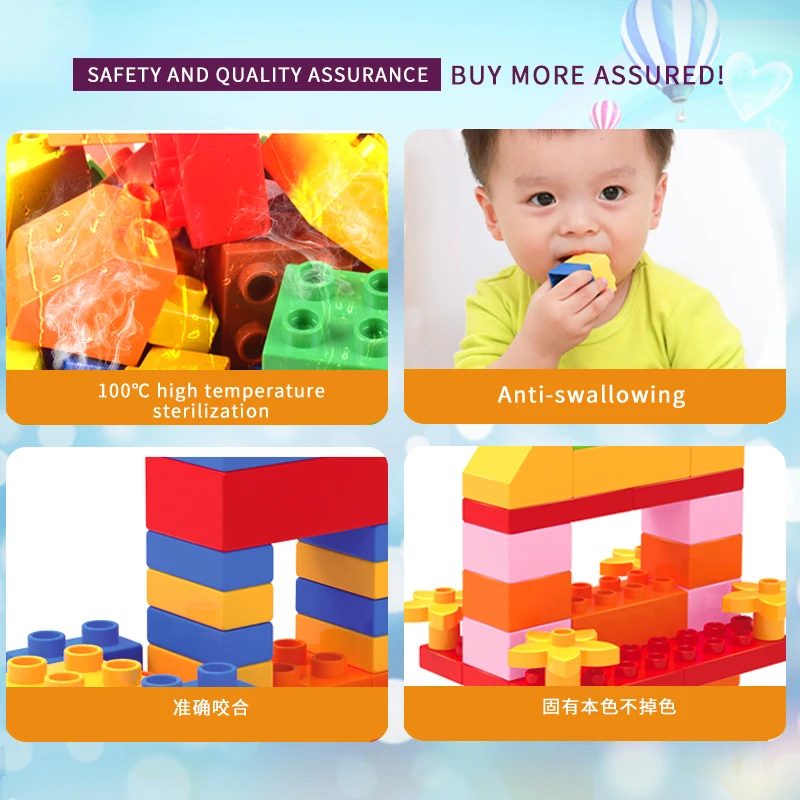 DIY большой размер строительные блоки Совместимые брендовые Детские сборные