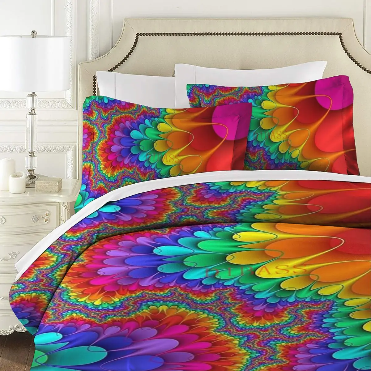 Психоделический Радужный брызговик мягкая искусственная кожа с 2 наволочками