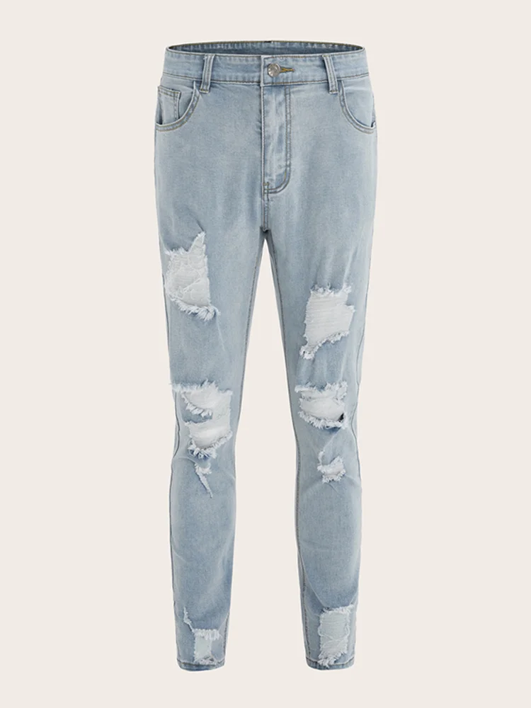 

Men's Sweatpants Sexy Jeans Pants Casual Summer Fall Men's Rig Leg Slimmer Motorcyclist Fashion Jeans2021