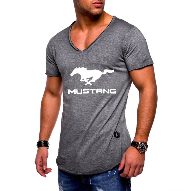 Футболка мужская с коротким рукавом и V-образным вырезом модная Повседневная
