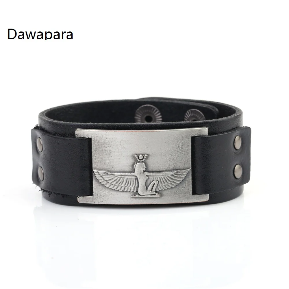 Dawapara Egypt Cleopatra Amulet Cuff Bracelets Vintage Bangle Jewelry Antique Silvery Tone For Men And Women | Украшения и