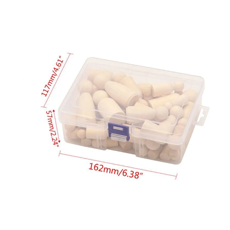 

53CA 50pcs Unfinished Natural Wooden Family Figures Dolls DIY Manual Painting Crafts for Birthday Wedding Decoration