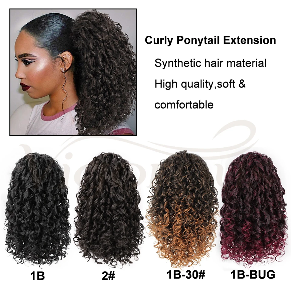 Synthetic Drawstring Puff Ponytail Afro Kinky Curly Hair Extension Synthetic Clip in Pony Tail African American Hair Extension