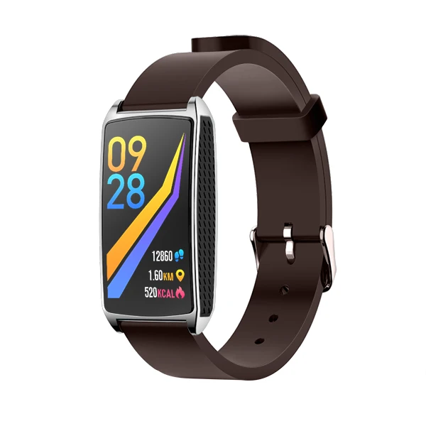 Коричневый GT58 для мужчин и женщин смарт-браслет PPG+ ECG+ HRV монитор сердечного ритма здоровья проверка браслет уведомления о звонках анти-потеря напоминание браслет - Цвет: Коричневый