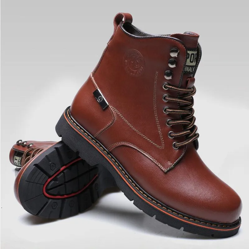 Мужские зимние ботинки из натуральной кожи с плюшевой подкладкой размеры 38-44 |