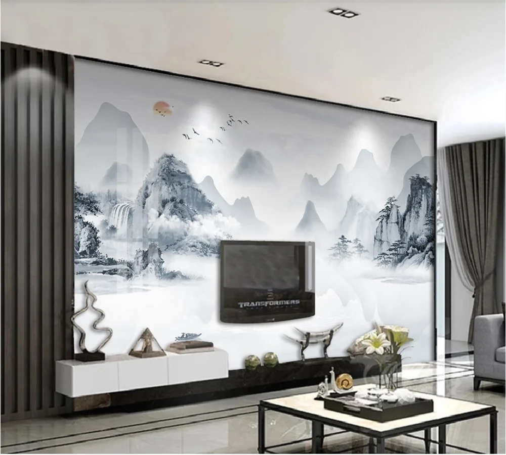 Индивидуальные 3D обои росписи эстетический минималистский новый китайский