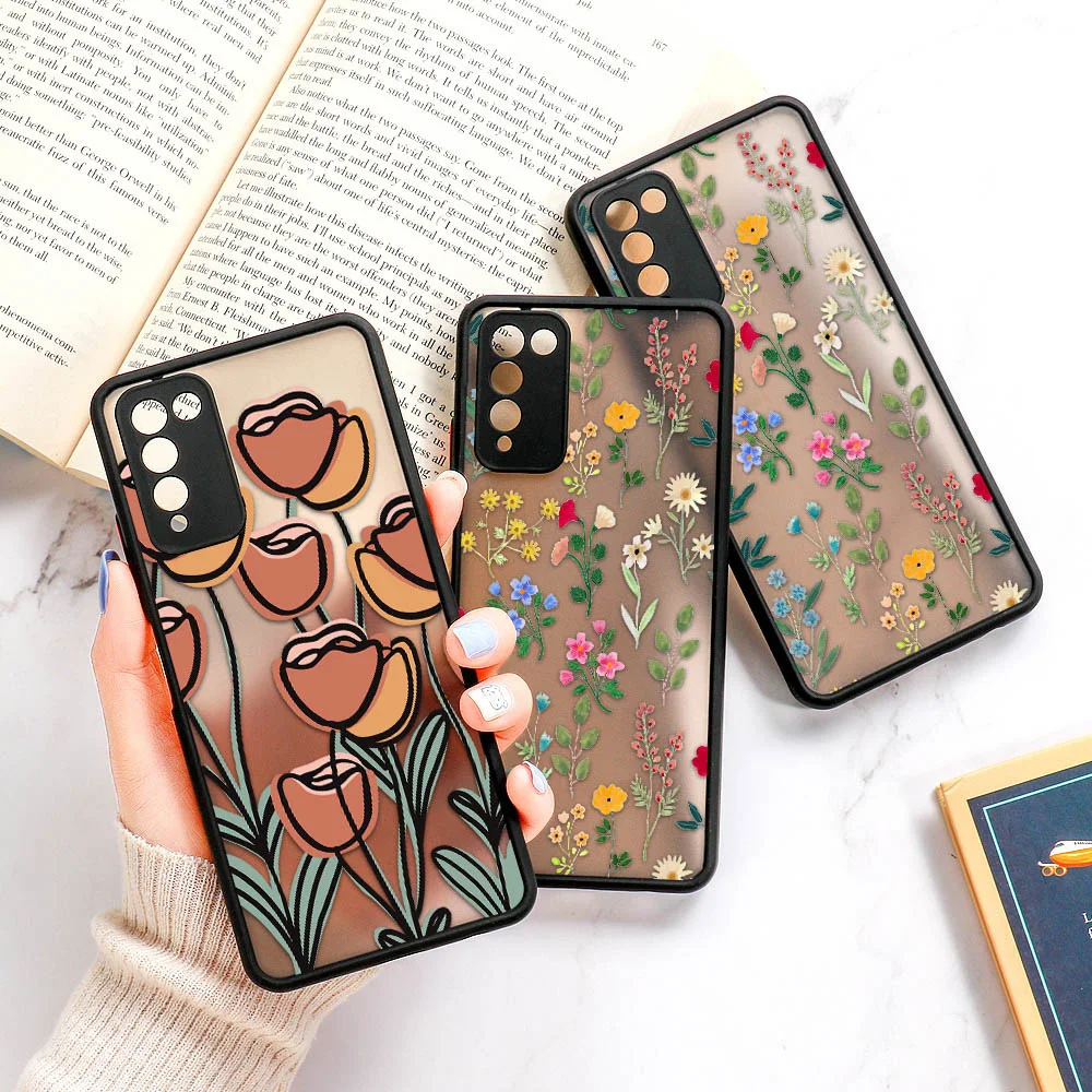 

P30 Pro Shockproof Case Flower Painted Case For Huawei P30 Lite P40 Lite Honor 8X 9A 10X 30 Lite Nova 5i Pro 6SE Honor 20 Cover