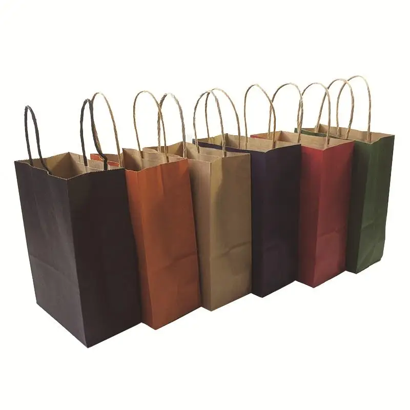 

40pcs/lot Fashionable kraft paper gift bag with handle/shopping bags/Christmas brown packing bag/Excellent quality 21X15X8cm