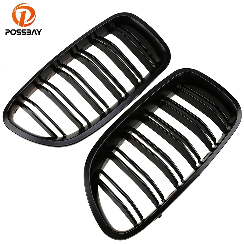 Posbay матовые черные двойные решетки бампера для BMW 5-Series F11 520i/523i/525d Touring 2010-2016