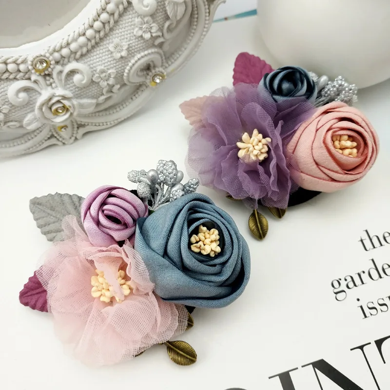 Handmage ткань брошь в форме цветка и модная бутоньерка простой штырь отворотом