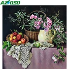 AZQSD Алмазная картина цветок фрукты вышивка крестиком полностью квадратная Алмазная вышивка пейзаж мозаика стразы украшение для дома