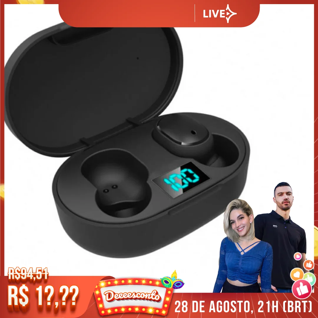 Bluetooth гарнитура E6s Водонепроницаемая беспроводная мини Hi Fi с цифровым дисплеем