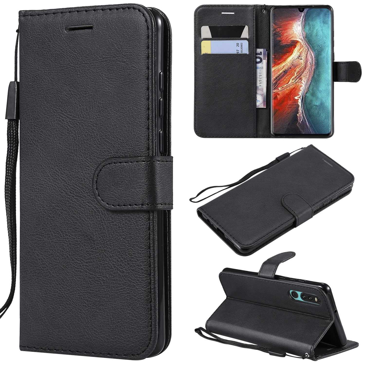 Кожаный чехол-книжка для huawei P30 P20 Pro mate 30 20 10 Lite P Smart Y5 Y6 Y7 Y9 чехол с ремешком