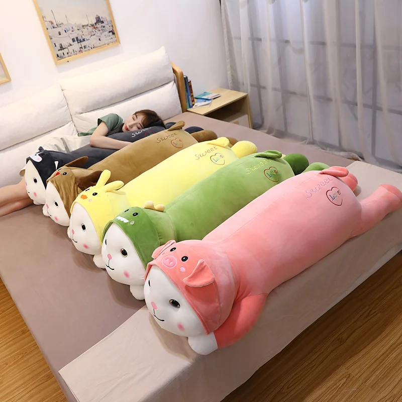 Симпатичная кавайная Лежащая кошка плюшевые игрушки мягкая Милая кукла милая