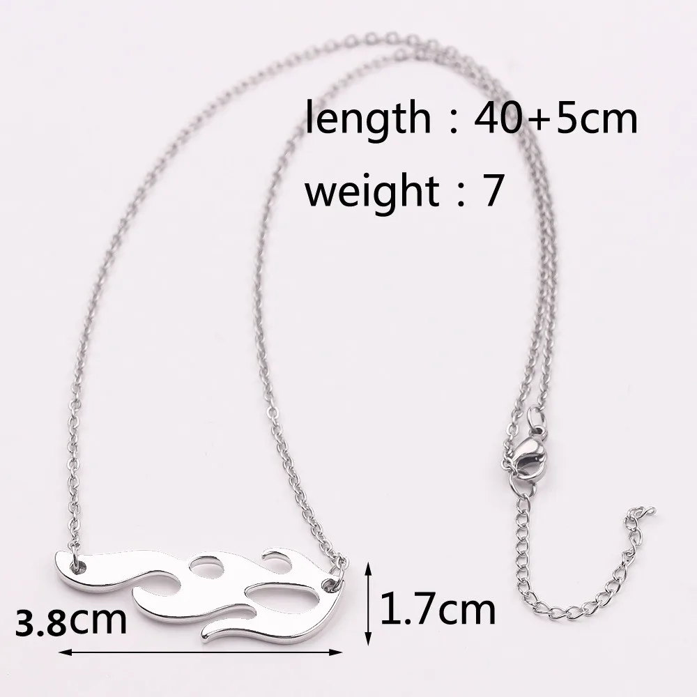 Ожерелье с подвеской в виде пламени из металла серебристого цвета новинка