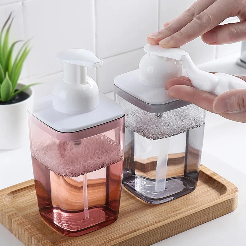 

420ml Transparent Foam Pump Bottles Bathroom Facial Cleanser Hand Sanitizer Soap Containers Press Type Bottles Mousse Dispenser