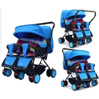 Twins Baby Stroller Folding Double Baby Stroller for Twins Travel Umbrella Car Baby Carriage Can Lie Down Pram Wheelchair 0~36 M