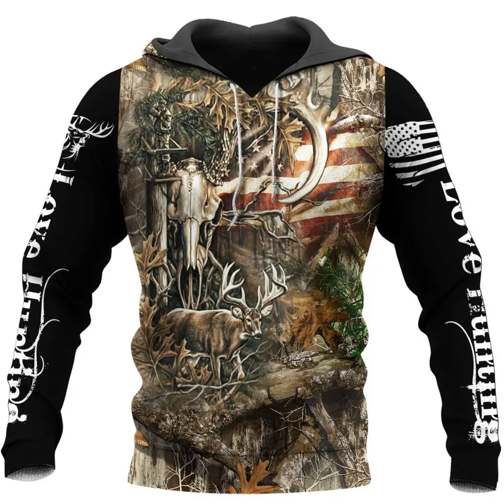 

Прямая поставка, мужская толстовка с 3D принтом оленя, охотничьего животного, модная Толстовка в стиле Харадзюку, повседневный пуловер унисекс KJ034