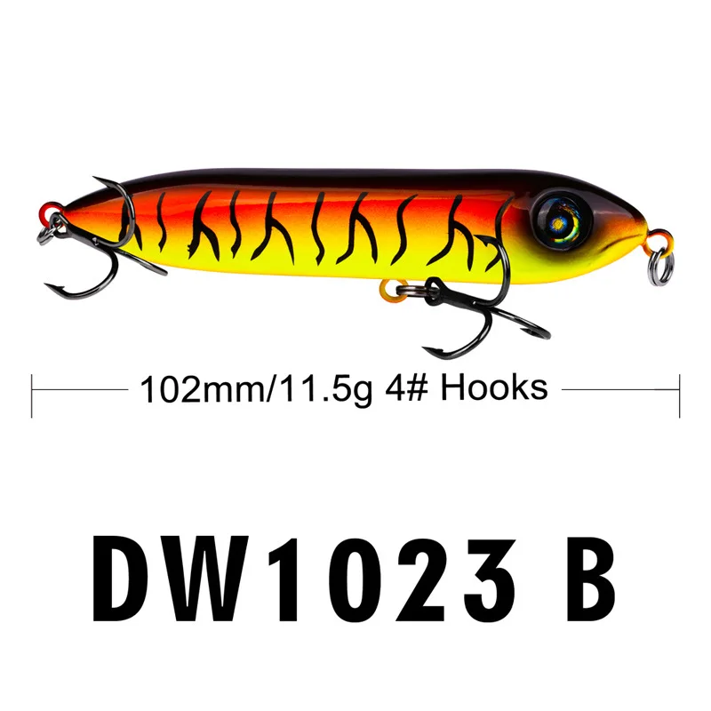 

6 Colors Top Fishing Lures 0.4oz-11.5g Fishing Tackle 4.12"-10.2cm Fishing Bait DW1023
