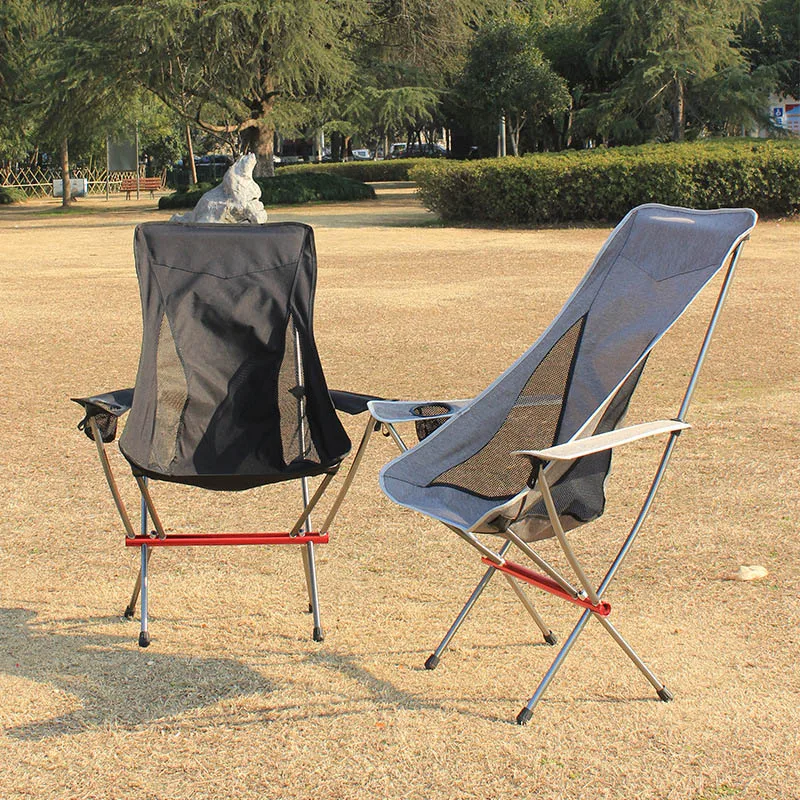 구매 팔걸이가 있는 야외 접이식 캠핑 의자, 경량 휴대용 7075 알루미늄 합금 비치 의자 피크닉 낚시