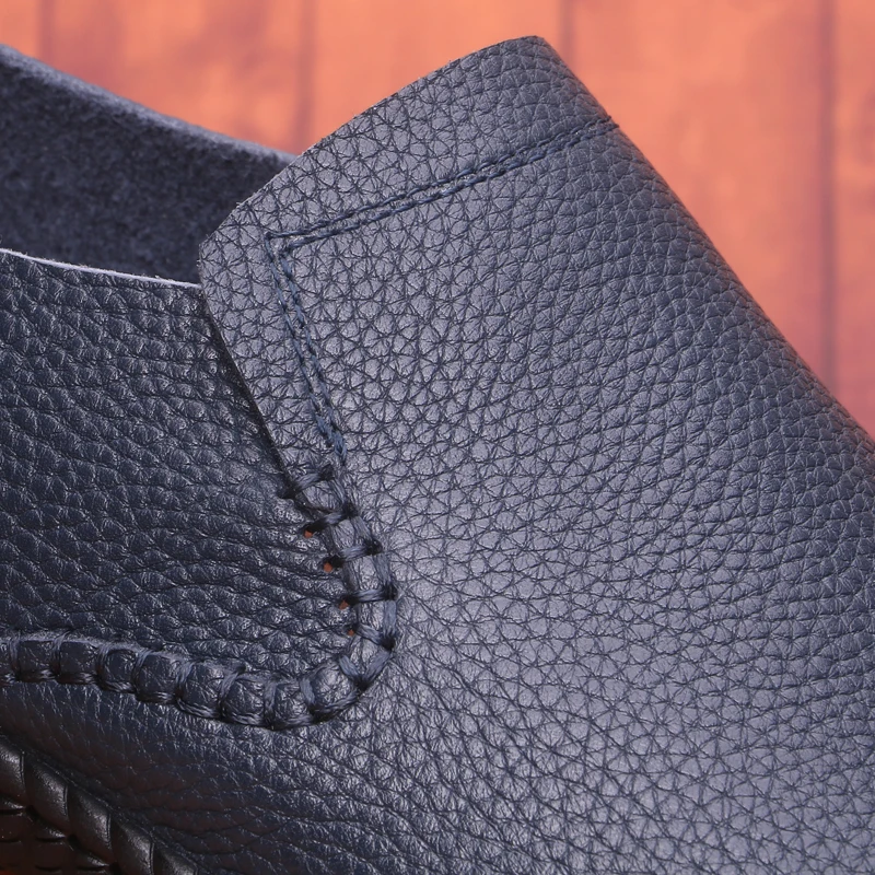 Мужские лоферы из натуральной кожи дышащая повседневная обувь на плоской