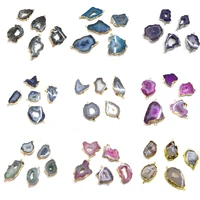 natural onyx charms pendants irregular agat crystal stone quartz pendants connectors diy fit necklaces bracelets jewelry making