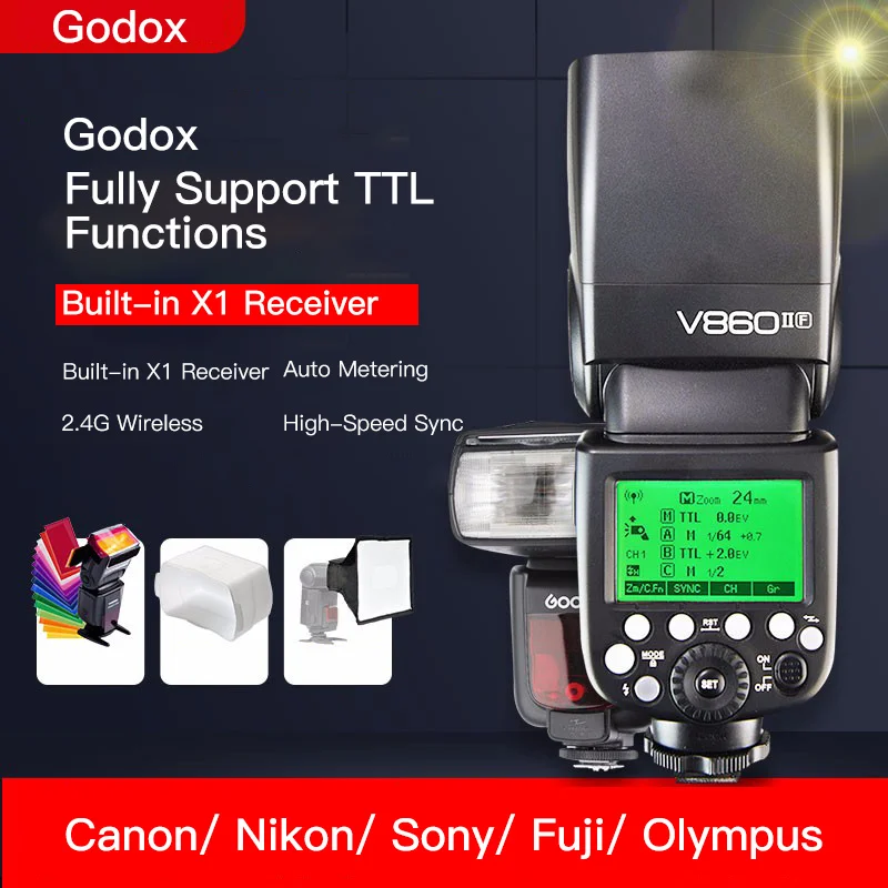 Godox Ving V860II V860II-C 2 4G GN60 E-TTL HSS 1/8000s литий-ионная батарея для камеры Speedlite Flash Canon DSLR +