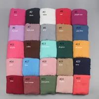 Newest Bubble Plain Cotton scarf Hijabs hot design Winter Warm Wave Wrinkled Muslim wrap hijab scarfscarves 25 colors 100pcs