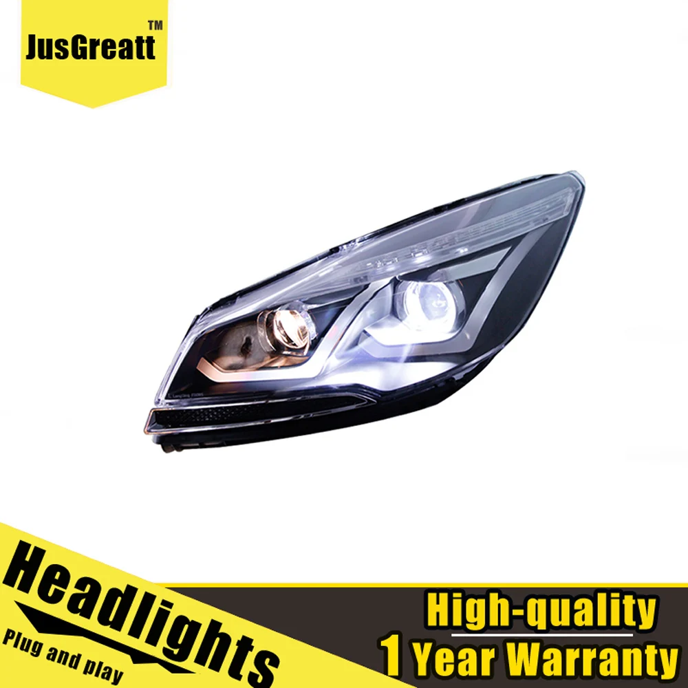 

A Pair For Ford kuga LED Headlights 2013-2016 HID Head Lamps Bi Xenon Beam Fog Daytime Running Lights Double lens