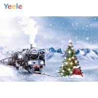 winter christmas tree train snowflake mountain home decor backdrop photography custom photographic background for photo studio